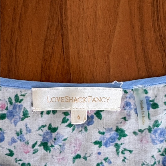 LoveShackFancy Marquise Ditsy Floral Print Mini Dress Cottagecore Lace Size 6 - Picture 5 of 9
